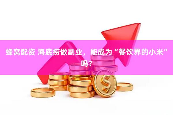 蜂窝配资 海底捞做副业，能成为“餐饮界的小米”吗？