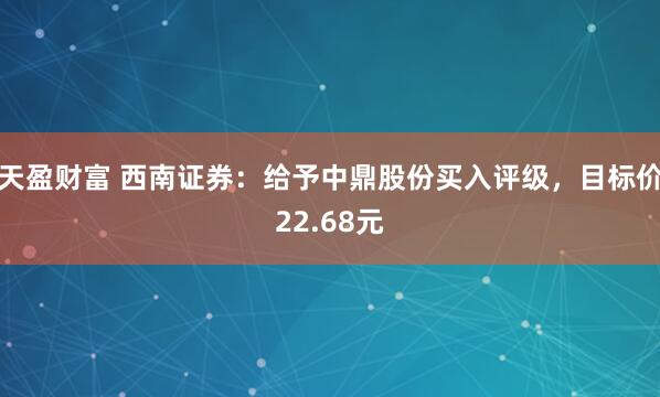 天盈财富 西南证券：给予中鼎股份买入评级，目标价22.68元