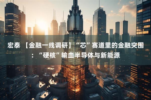 宏泰 【金融一线调研】“芯”赛道里的金融突围：“硬核”输血半导体与新能源