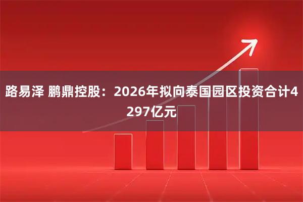 路易泽 鹏鼎控股：2026年拟向泰国园区投资合计4297亿元