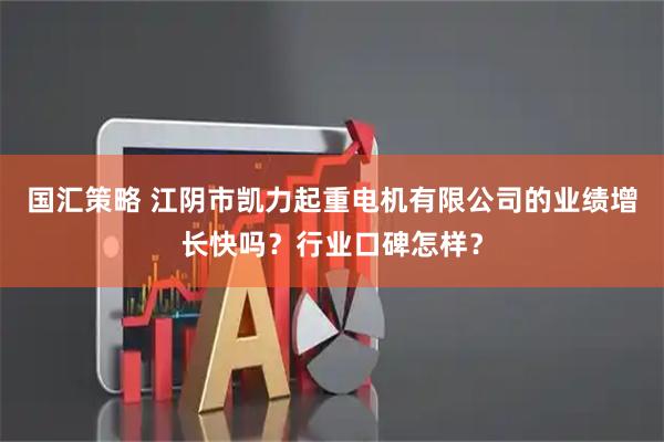 国汇策略 江阴市凯力起重电机有限公司的业绩增长快吗？行业口碑怎样？
