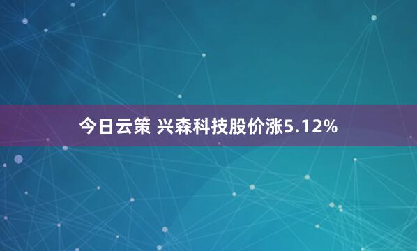 今日云策 兴森科技股价涨5.12%
